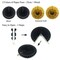 21 Pieces Party Decoration, Black and Gold Hanging Paper Fans, Pom Poms Flowers, Garlands String Polka Dot and Triangle Bunting Flags for Birthday Parties Wedding Décor, Table & Wall Decorations